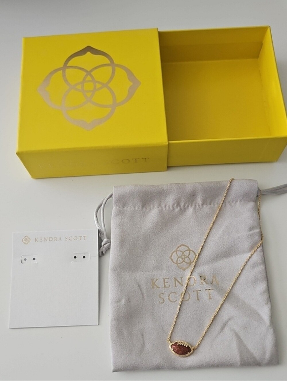 Kendra Scott Football Necklace Gold